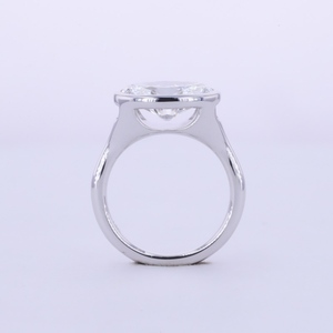 Bague de fiançailles en or massif 9K 10K 14K 18K blanc, jaune, rose, avec diamant de laboratoire 1 carat D VS1 ovale serti clos - Product Image 3