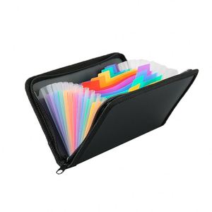 Cross-Border A6 <b>Mini</b> Accordion <b>Bag</b> Rainbow Trim Zipper New Style Bill Organizer Multi-Layer File Folder Stock Zy8697 - Product Image 1