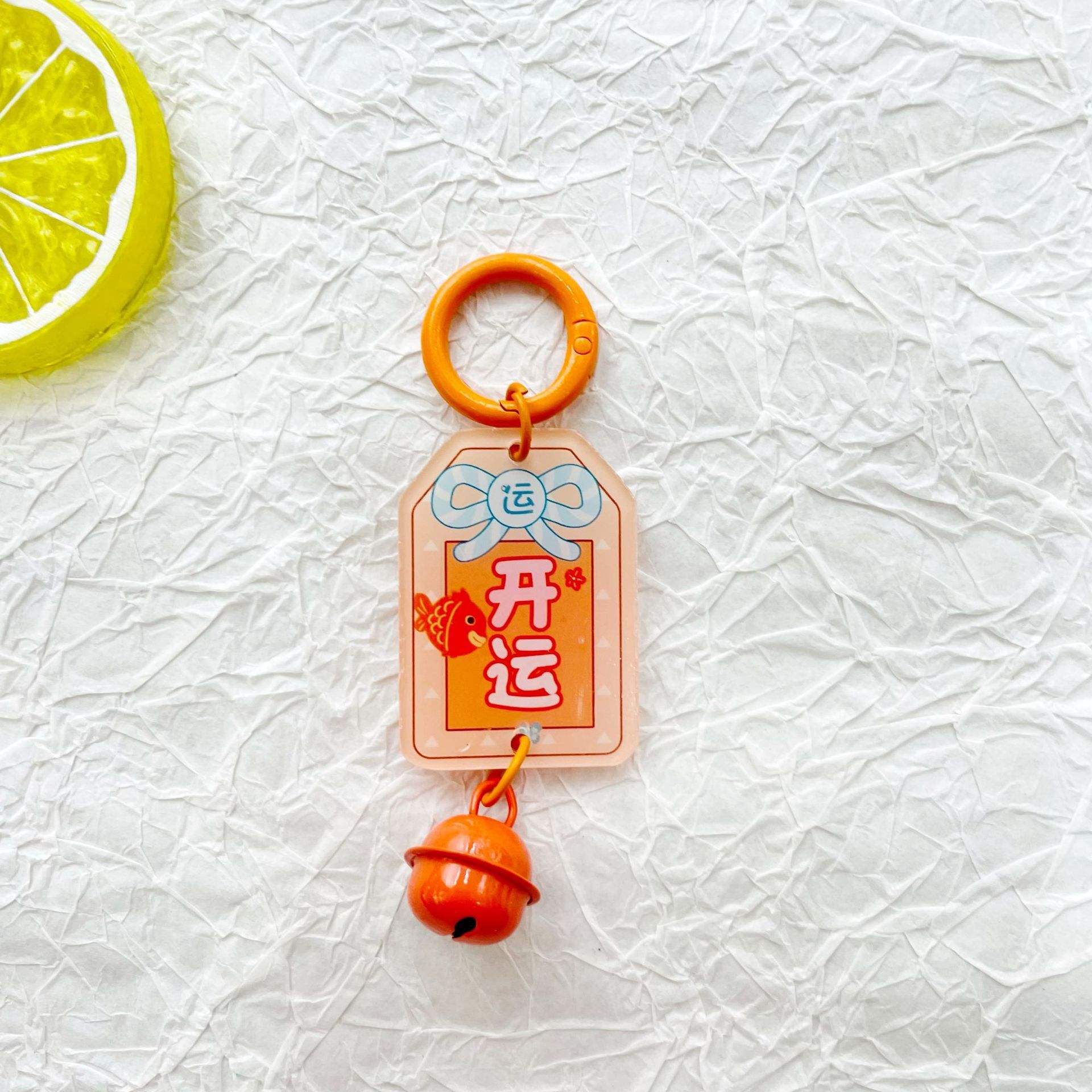 Anillo de resorte naranja abierto acrílico 17 campana