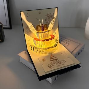 3D Birthday Ins Style <b>Colorful</b> Pull-Out Red <b>Envelope</b> Bronzing Finish Happy Employee Greeting Card - Product Image 2
