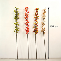 Buah Apel Palsu Kecil 135cm, Oranye Merah, Buah Buatan Berkelompok, Dekorasi Vas Musim Gugur, Buatan Cina (Grosir)