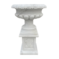 Produits en pierre de jardin, sculpture de pierre, pot de fleurs, sculpture en marbre blanc de luxe, jardinières