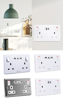 Usine moderne interrupteur prises électriques commutateurs UK Standard électrique mur utiliser accessoires pour maison 3 Gang 1 voie interrupteurs muraux
