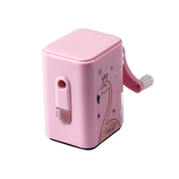 Taille-crayon en plastique Foska imprimé flamant rose et petit ours, sûr et propre pour la coupe des crayons, idéal comme cadeau