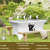 Nappe élégante et grande de 6 x 8 pieds, extensible, en polyester/coton noir, imperméable, moderne, personnalisable, pour les événements de mariage