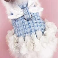 Harnais pour lapin chic en tweed avec ailes d'ange multicolores, gilet pour lapin, harnais pour promenade en extérieur, vêtements pour animaux de compagnie