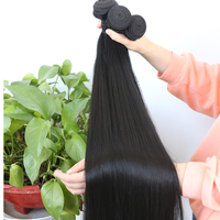 Murah 40 Inci Rambut Manusia Pita Karet Bundel Rambut Biru Virgin,10a 12a Kelas Eropa Brasil PVC Tas Buatan Tangan Rambut Manusia