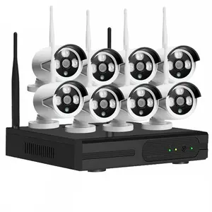 Hot bán goog chất lượng không thấm nước HD ngoài trời an ninh Wifi NVR Kit máy ảnh hệ thống camera quan sát 8 kênh IP66
