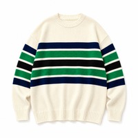 Pull en maille rayé pour femme, col polo, boutons simples, manches longues, style rétro chic, automne 2026, 100 % polyester