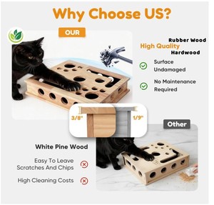 Caja <span class=keywords><strong>de</strong></span> Enriquecimiento para Gatos con Espacio Amplio y Lima <span class=keywords><strong>de</strong></span> <span class=keywords><strong>Uñas</strong></span> Integrada, Reforzada con Tornillos, Duradera, para Limar <span class=keywords><strong>Uñas</strong></span> y Jugar con 2 Pelotas - Product Image 3
