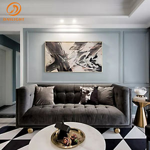 Chesterfield-juego de muebles de terciopelo con botón de tracción, muebles de bar de lujo personalizados, baratos, de fábrica - Product Image 1