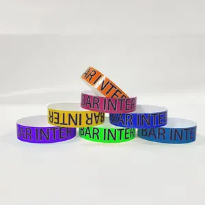 Customized Logo Print Synthetic Paper Bracelets Personalized Wristband Event Tyvek Paper Wristband With Customized Logo