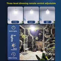 Bombilla Solar de Emergencia para Interiores y Exteriores, Resistente al Agua, con Control Remoto, Ideal para Camping y Jardín, Clasificación IP65