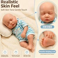 Poupée reborn en silicone solide de 12 pouces, poupée nouveau-né réaliste avec une peau douce et élastique, jouet bébé endormi réaliste, cadeau pour filles