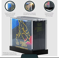 Boîte de protection pour Elite Trainer Box avec acrylique de 8 mm/5 mm et fermeture magnétique (base noire) pour boîtes PKMN ETB