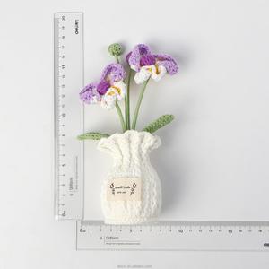 กระถางดอกไม้ถักโครเชต์ทำมือจากไหมพรม สำหรับตกแต่งบ้าน ในโอกาสรับปริญญา วันพ่อ หรือวันฮาโลวีน - Product Image 5