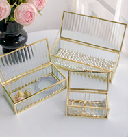 Rechteckige Kupferrahmen-Glasbox - Elegante Polierte Aufbewahrung für Schmuck, Ringe, Dekorative Kosmetikboxen für Beauty-Enthusiasten