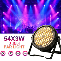 54 pièces de projecteurs LED RGB 3 en 1 fins et plats en aluminium 3W DMX512 pour DJ, club, concert, événement, bar, mariage, éclairage de scène