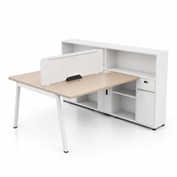 Poste de travail modulaire extensible moderne pour bureau, avec cloison et armoire de rangement, pour 2, 4 ou 6 personnes
