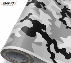 LENPRO – rouleau de film vinyle Camouflage pour voiture, 3m, bleu, noir, blanc, vente en gros