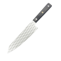 Couteau de chef professionnel de 8 pouces en acier inoxydable 420J avec manche en bois Pakka et plusieurs options de motifs pour une utilisation en cuisine