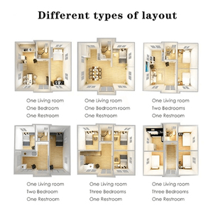 בית מיכל 20ft עם מקלחת 20 רגל מודרני קיפול החוצה מתקפל מתקפל מתקפל בית מיכל בית להרחבה 2 חדרי שינה - Product Image 5