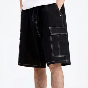 2025 Sporty Mid <b>Waist</b> Men's Solid Cotton <b>Jeans</b> <b>Shorts</b> Custom Logo Quick Dry <b>High</b> Quality Best Selling Drawstring Closure OEM - Product Image 1