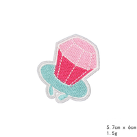Gros fer sur rose fille vêtements Patch Applique album à faire soi-même feutre tissu broderie patchs
