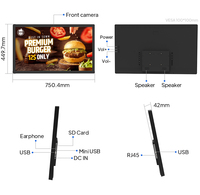 Tablette Android RK3288 Quad-Core à usage professionnel avec écran tactile 5 M/P Grand support mural Capacité de mémoire de 2 Go pour l'affichage publicitaire