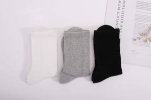 <b>Men's</b> Crew <b>Socks</b> Solid Color Knitted Cotton Breathable Daily Wear <b>White</b> Gray Black Spring - Product Image 2