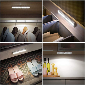 Mini lampe <span class=keywords><strong>LED</strong></span> <span class=keywords><strong>avec</strong></span> capteur de mouvement sans fil à infrarouge, alimentée par piles AAA, idéale pour un placard, 4/10 unités - Product Image 5