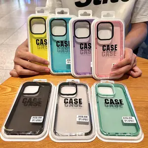 Mode Coloré TPE TPU Doux Clair Antichoc Téléphone Cas pour iPhone 15 Pro Max 14 Funda Avec Emballage Au Détail En Plastique