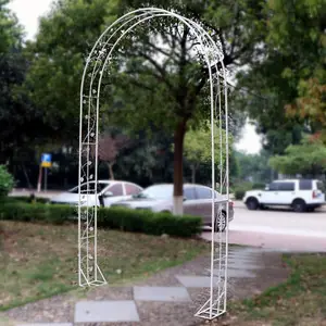 Arche de jardin en métal pour l'extérieur et le mariage, meuble rond de forme personnalisée, décoration de jardin, fleur, arc de jardin en fer forgé