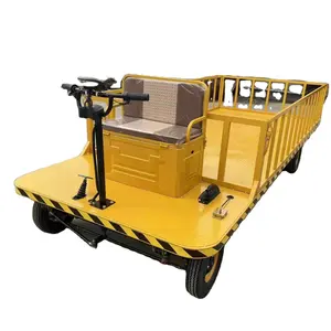 4 Wheel Flat Car Small Flat Car Top Sale High Quality Welcomed Electric Flat Transfer Car Unique Structural Design Logistics