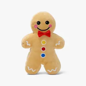 Brinquedo de pelúcia de tamanho pequeno homem-biscoito de pelúcia de Natal brinquedo macio bordado pequeno peluche homem-biscoito