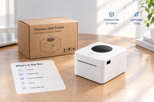 เครื่องพิมพ์ฉลากความร้อนบลูทูธ USB WiFi LAN ความละเอียด 203DPI รองรับกระดาษขนาด 30-104 มม. สำหรับพิมพ์ป้ายโลจิสติกส์ ใบแจ้งหนี้ และใบเสร็จ - Product Image 4