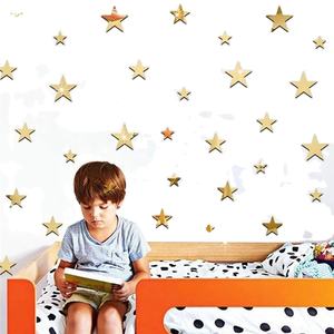 Autocollants muraux en acrylique 3D, surface miroir, décalcomanie murale, étoile, art décoratif, papier, décoration <span class=keywords><strong>de</strong></span> la maison et du bureau - Product Image 4