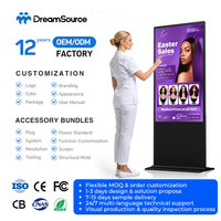 Pantalla Digital Táctil de Señalización Digital 4K de 43, 49, 55 y 65 Pulgadas, con Base para Piso, para Publicidad en Interiores, con Sistema Android o Windows