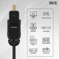 Câble audio optique TOSLINK 5.1CH, câble numérique SPDIF en fibre optique plaqué or pour TV, PS5, Xbox, amplificateur