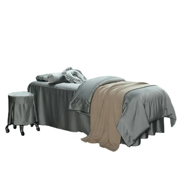 Couverture de Table de Massage en microfibre, ensemble de 4 pièces, couvre-lit de drap, jolis jupes de lit, de massage, pour Spa, linge d'hôpital, 4 pièces