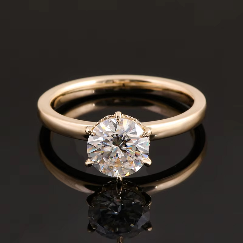 แหวนเพชรโมอิสซาไนต์ทองแท้ 14K