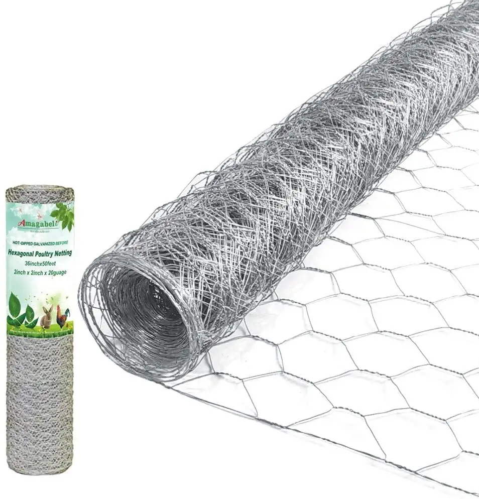 Rolo de malha de arame de ferro hexagonal galvanizado para galinheiro por atacado para venda