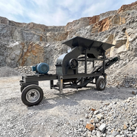 Concasseur à marteaux portable Hengtong PC600*600, alimenté par moteur, capacité de 30t/h, sortie inférieure à 5mm, concassage mobile du charbon, de l'or et des roches