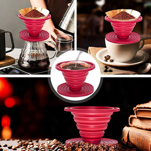 กรวยกรองกาแฟแบบพับได้ เกรดอาหาร ปลอดสาร BPA ทำจากซิลิโคน เหมาะสำหรับการเดินป่า - Product Image 4