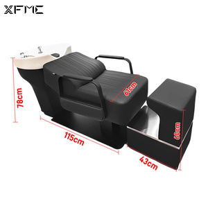 Nero di lusso salone <span class=keywords><strong>parrucchiere</strong></span> posteriore lavabile stazione Shampoo testa sedia da <span class=keywords><strong>parrucchiere</strong></span> salone Shampoo ciotola e sedia per il lavaggio dei <span class=keywords><strong>capelli</strong></span> - Product Image 6