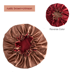 Nouvel Arrivage – <span class=keywords><strong>Bonnet</strong></span> de Nuit Double Couche de Luxe en Satin, 50 Couleurs en Stock, <span class=keywords><strong>Bonnet</strong></span> Réversible en Soie Satinée pour <span class=keywords><strong>Cheveux</strong></span> <span class=keywords><strong>Bouclés</strong></span> Naturels - Product Image 3