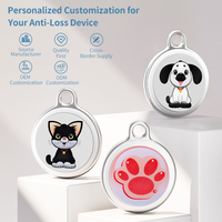 Traceur intelligent double système pour animaux de compagnie, étiquette anti-perte pour chats et chiens, étanche IPX6, compatible iOS/Android (Localiser/Localiser via Hub)