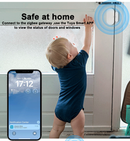 Sensor Magnético para Puerta y Ventana con Control por Aplicación Tuya Smart Life, Detector de Alarma ZigBee, Seguridad Inteligente para el Hogar, Conexión con Toda la Casa, Ideal para Hoteles