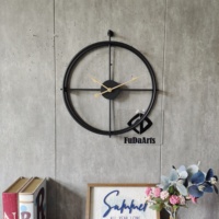 Jam Dinding Sederhana Nordic Kreatif 50X57CM Jam Besi Logam Ruang Tamu Modern Minimalis Jam Dinding Modern Dropshipping