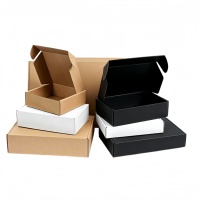 Boîtes d'expédition pliables en carton ondulé blanc et noir, type avion, pour vêtements, cosmétiques et emballages e-commerce